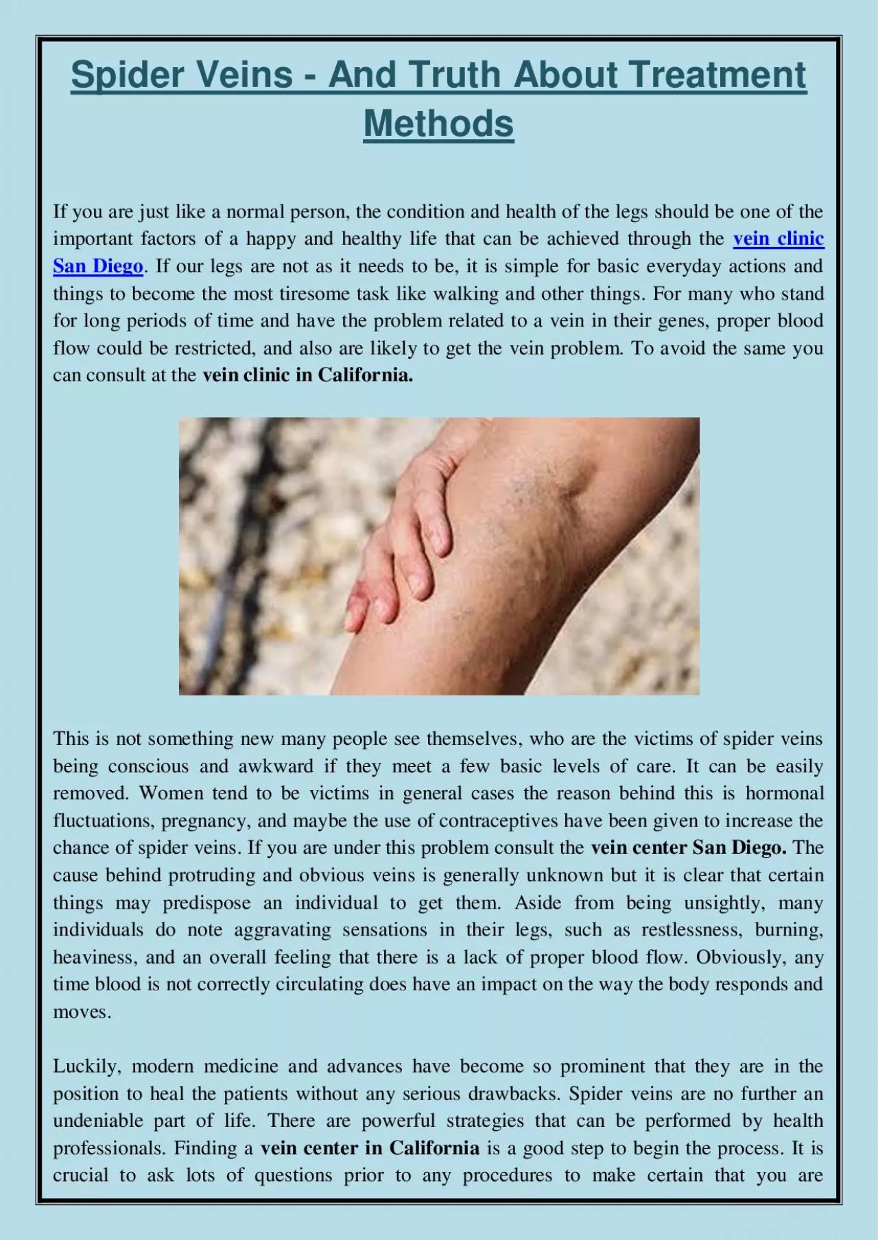 PDF-Spider Veins - And Truth About Treatment Methods