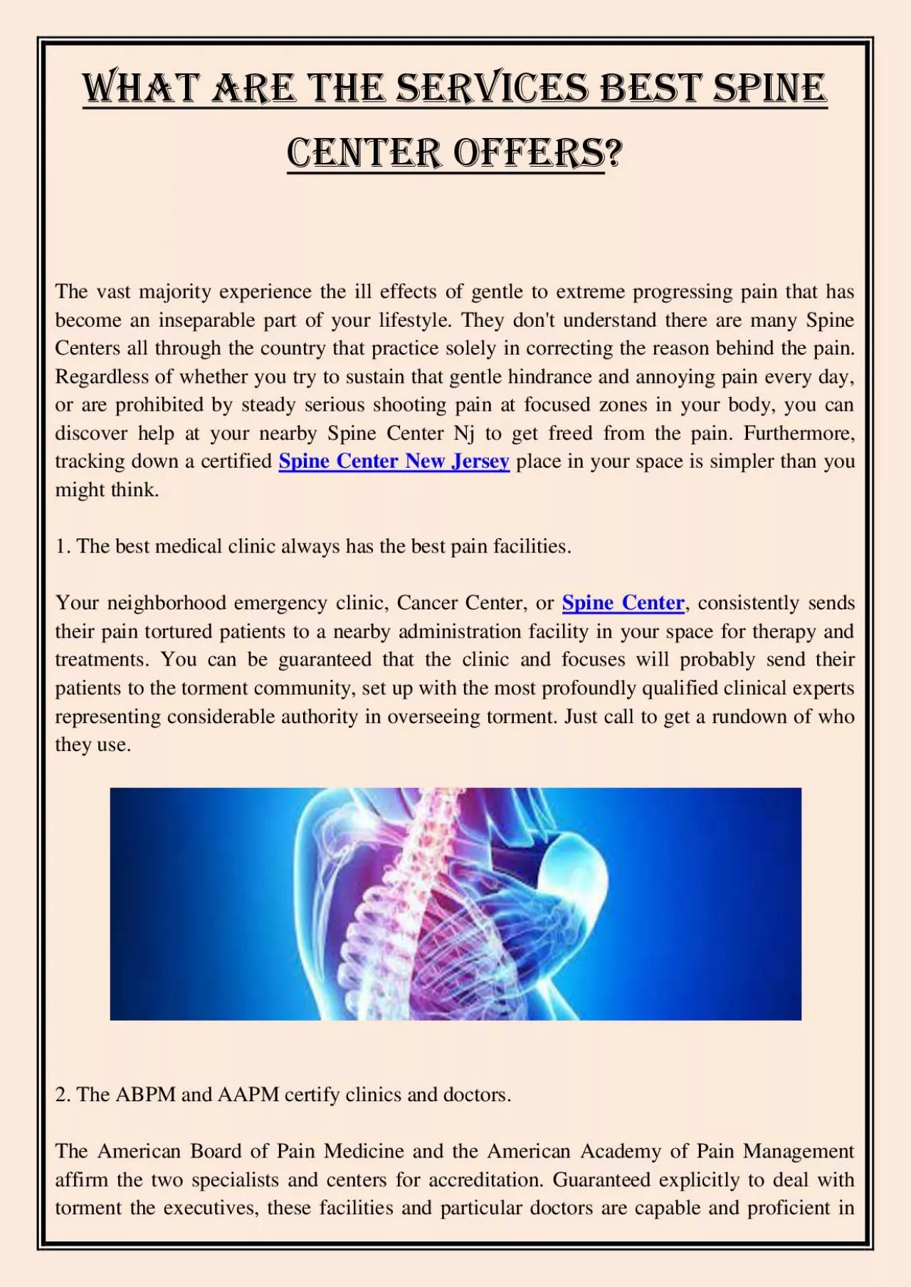 PDF-What Are The Services Best Spine Center Offers?