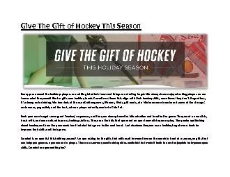 Give The Gift of Hockey This Season