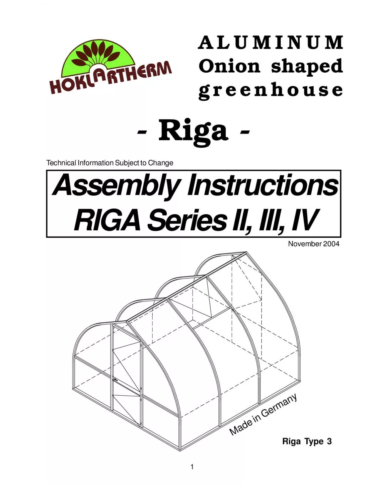 PDF-1Onion shapedgreenhouse Riga Assembly InstructionsRIGA Series II II