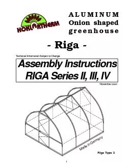 1Onion shapedgreenhouse Riga Assembly InstructionsRIGA Series II II