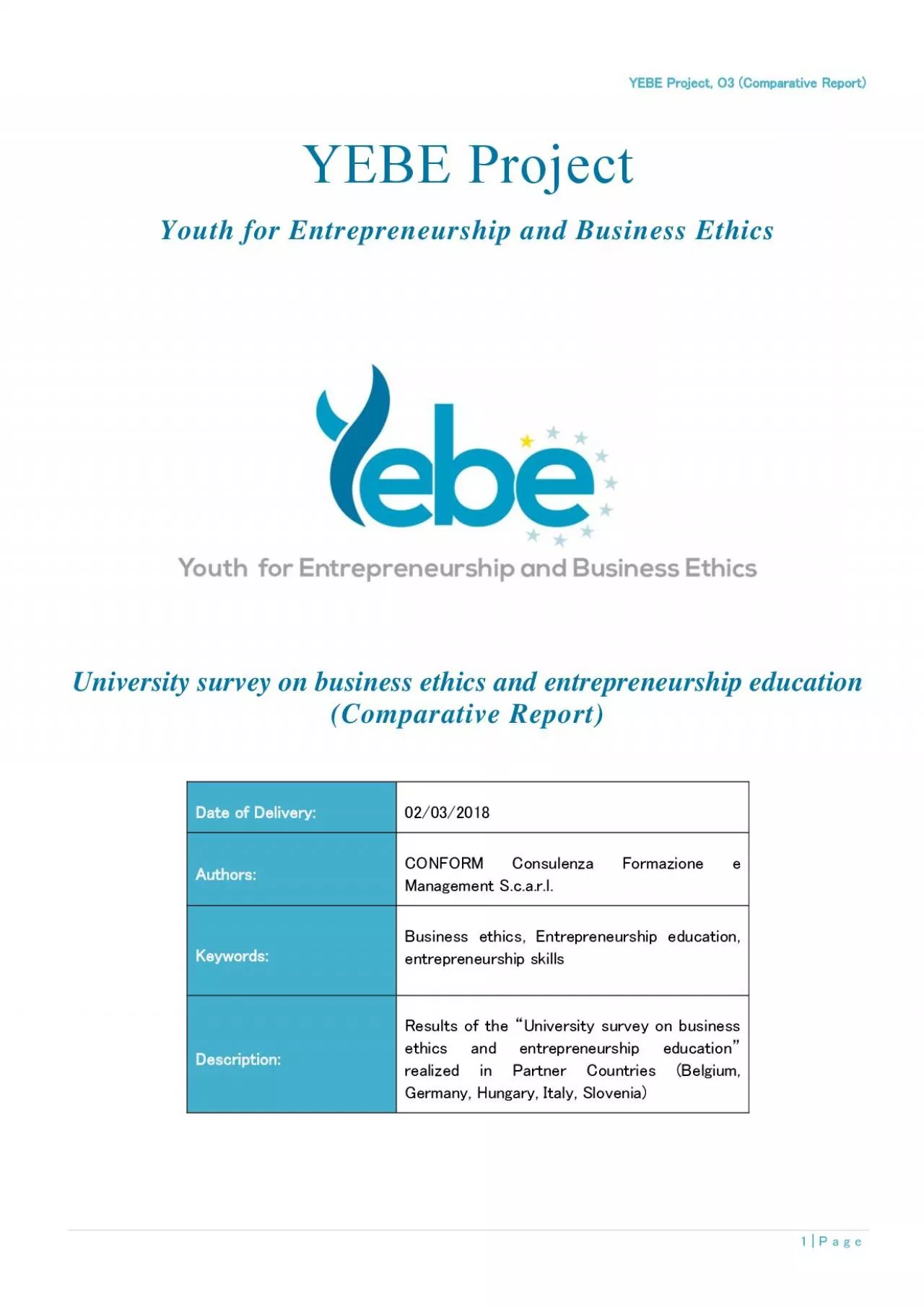 PDF-Youth for Entrepreneurship and Business Ethics University survey on bu