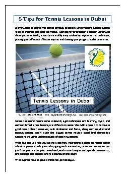 5 Tips for Tennis Lessons in Dubai