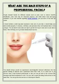 What are the main steps of a professional facial?