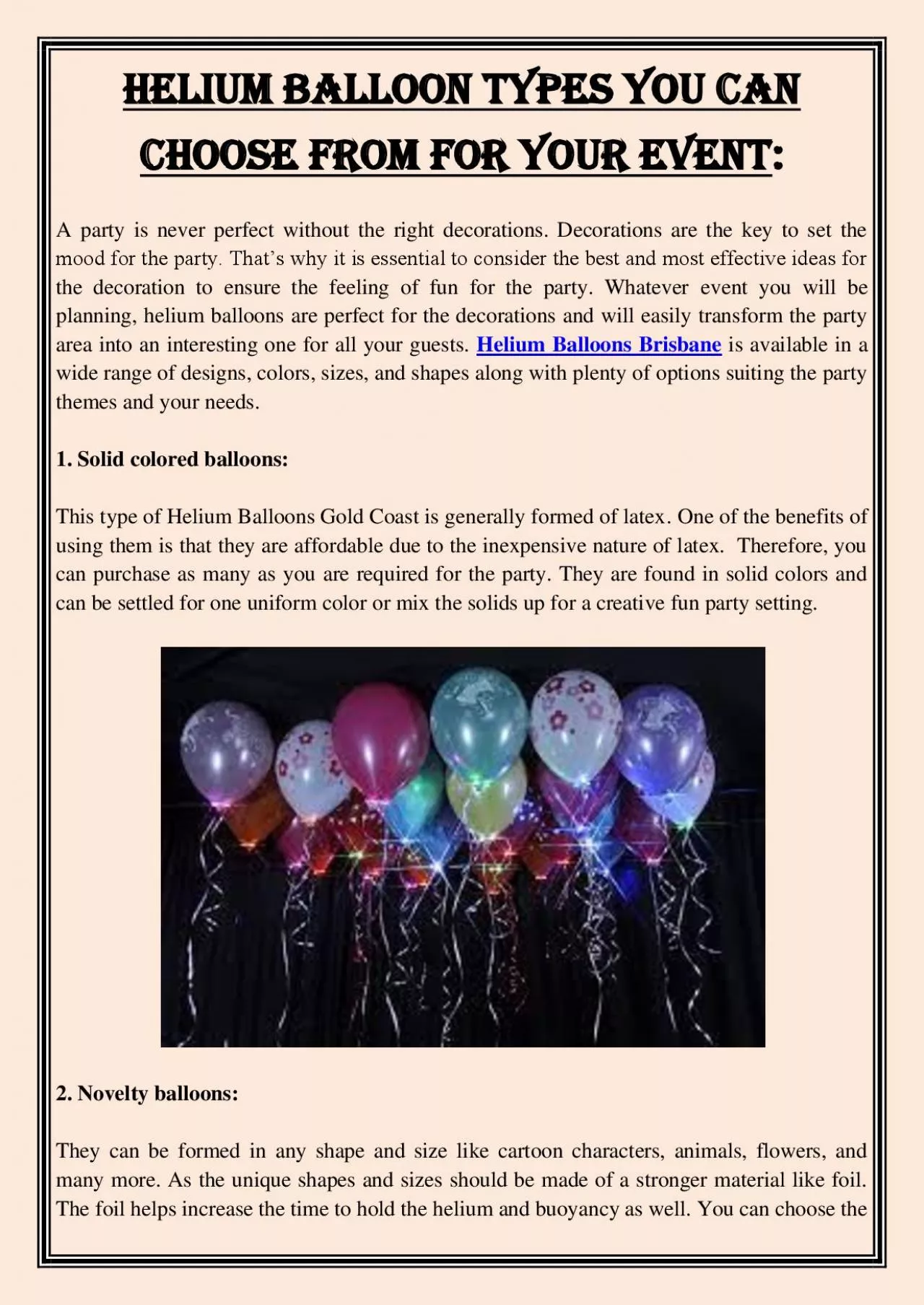 PDF-Helium Balloon Types You Can Choose From For Your Event: