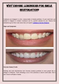 Why choose Lumineers for Smile Restoration?