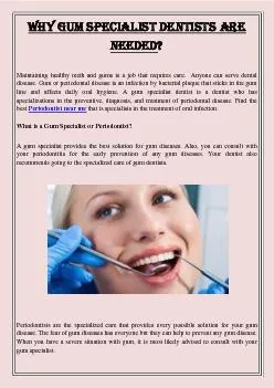 Why Gum Specialist Dentists are Needed?