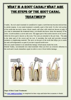What is a root canal? What are the steps of the root canal treatment?