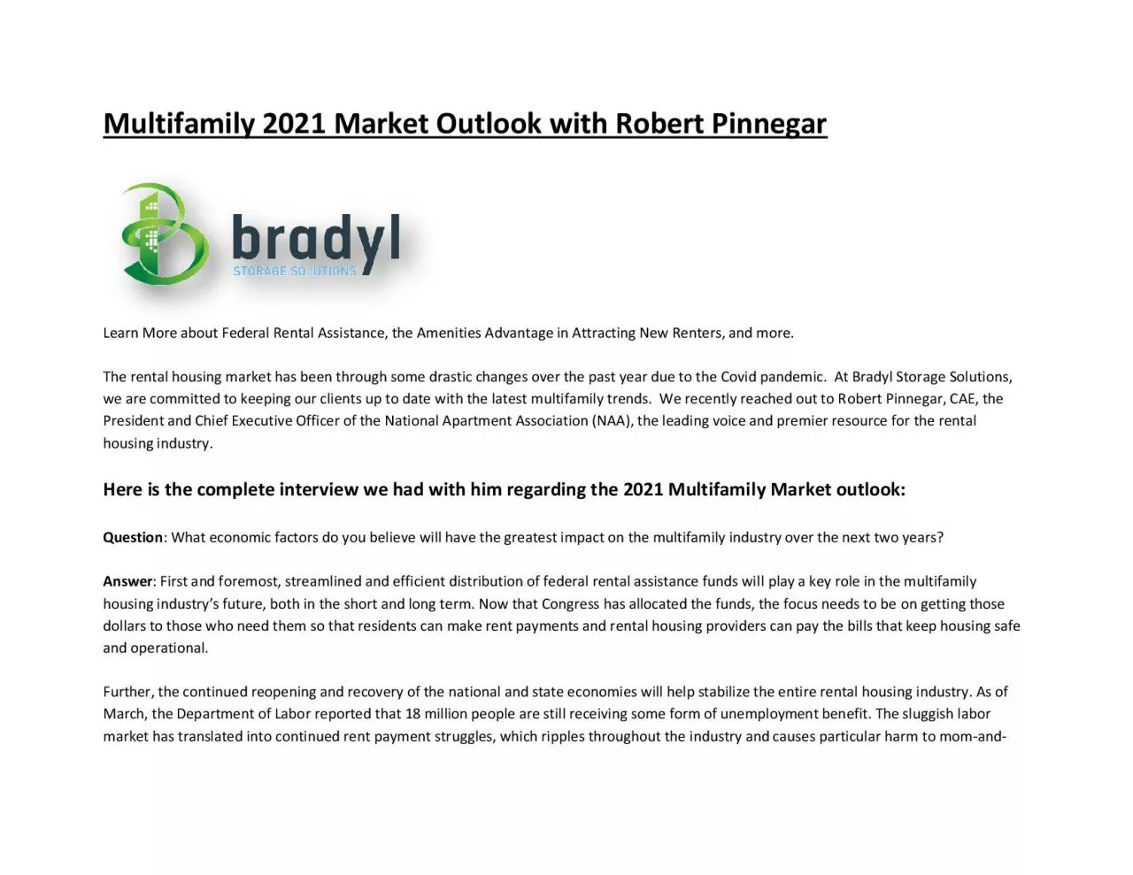 PDF-Multifamily 2021 Market Outlook with Robert Pinnegar