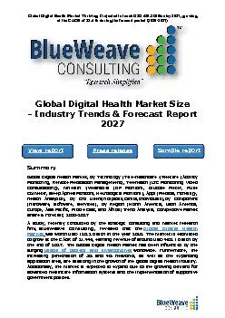 Global Digital Health Market Size - Industry Trends & Forecast Report 2027