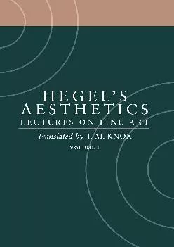 READ  Hegel s Aesthetics Lectures on Fine Art Vol I