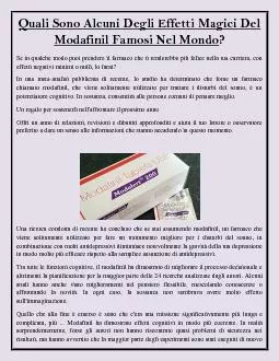 Quali Sono Alcuni Degli Effetti Magici Del Modafinil Famosi Nel Mondo?