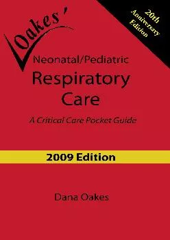 EPUB  Neonatal Pediatric Respiratory Care A Critical