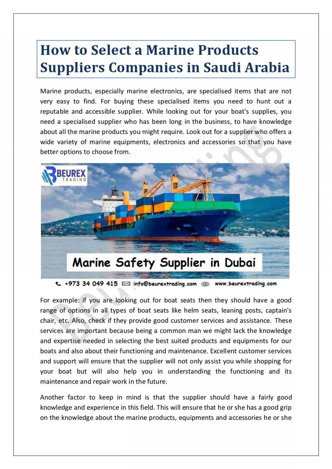 PDF-How to Select a Marine Products Suppliers Companies in Saudi Arabia