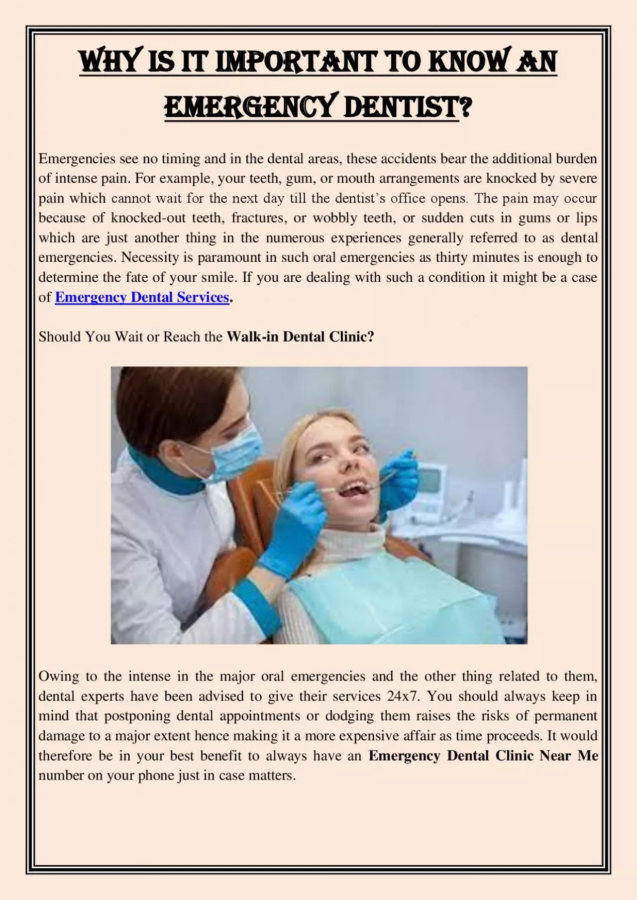 PDF-WHY IS IT IMPORTANT TO KNOW AN EMERGENCY DENTIST?