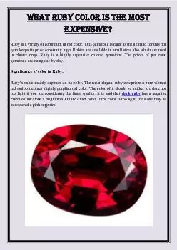 What Ruby Color is the most expensive?