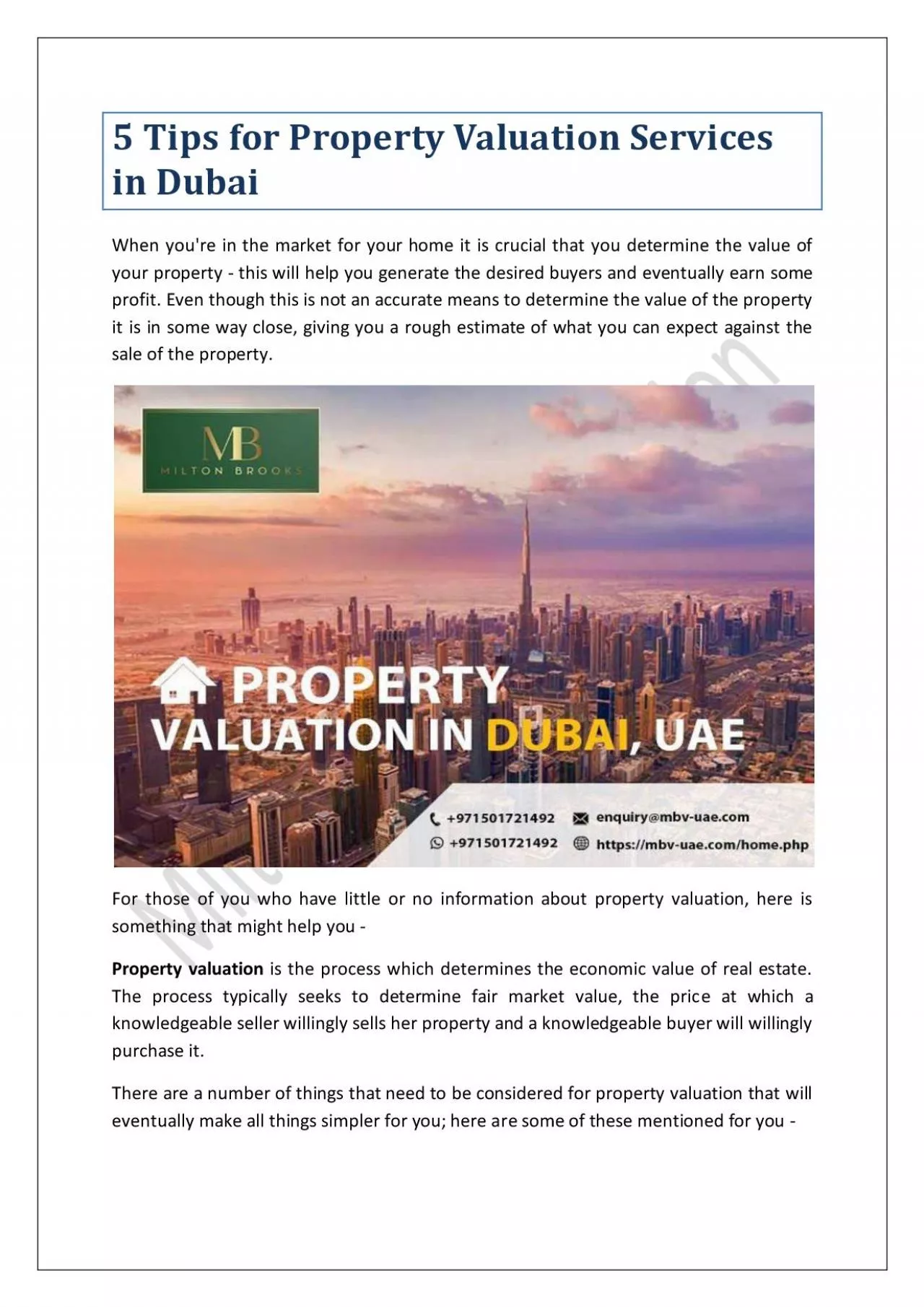 PDF-5 Tips for Property Valuation Services in Dubai