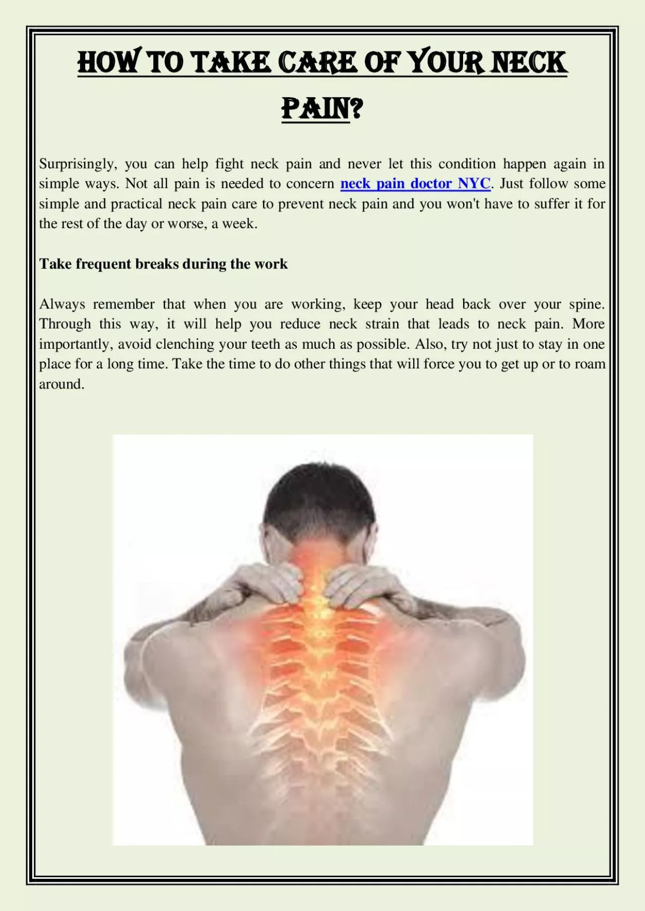 PDF-How to take care of your neck pain?