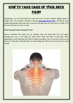 How to take care of your neck pain?