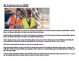 20 Predictions for 2020