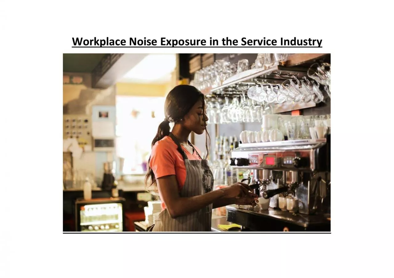 PDF-Workplace Noise Exposure in the Service Industry