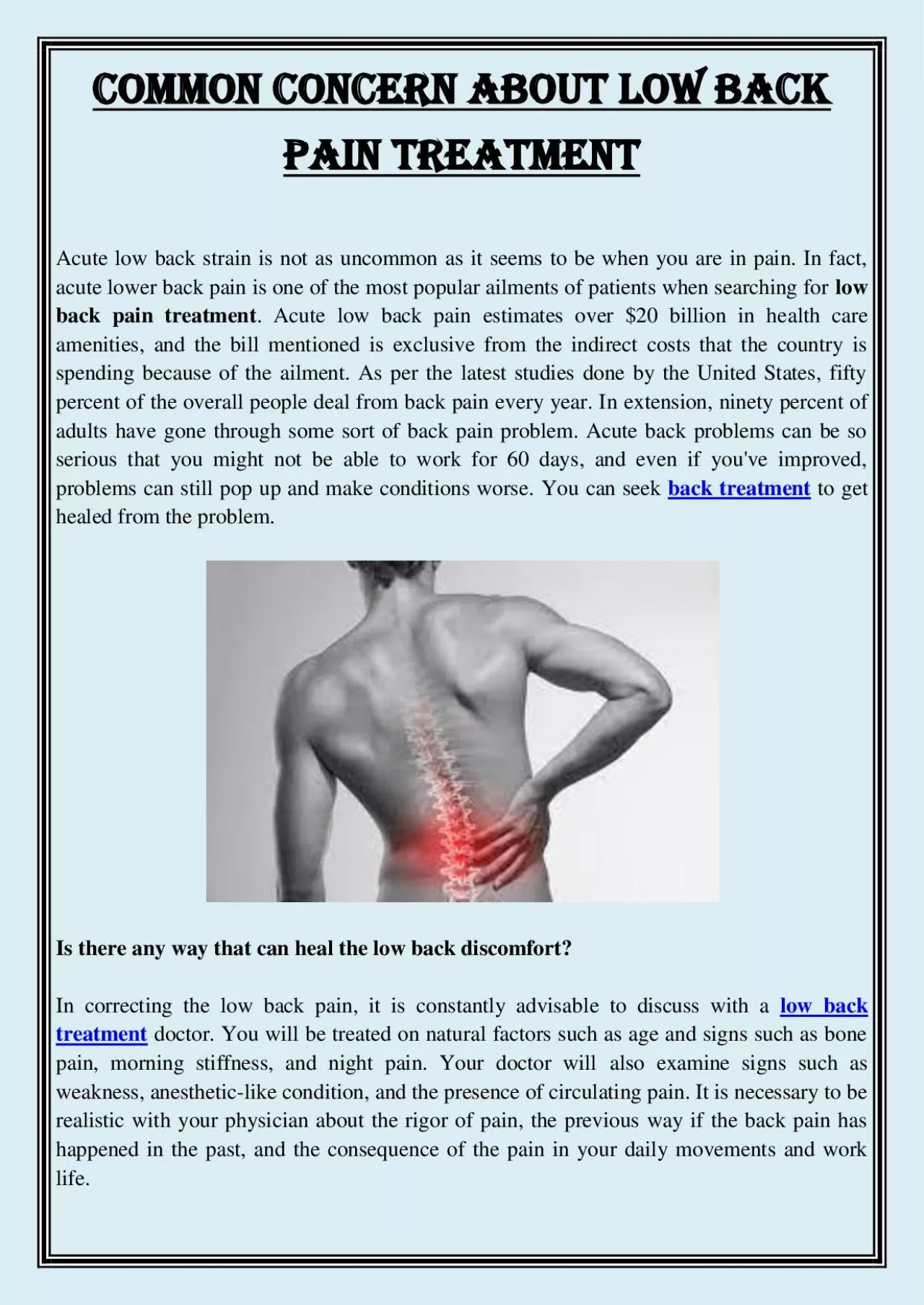 PDF-Common Concern About Low Back Pain Treatment