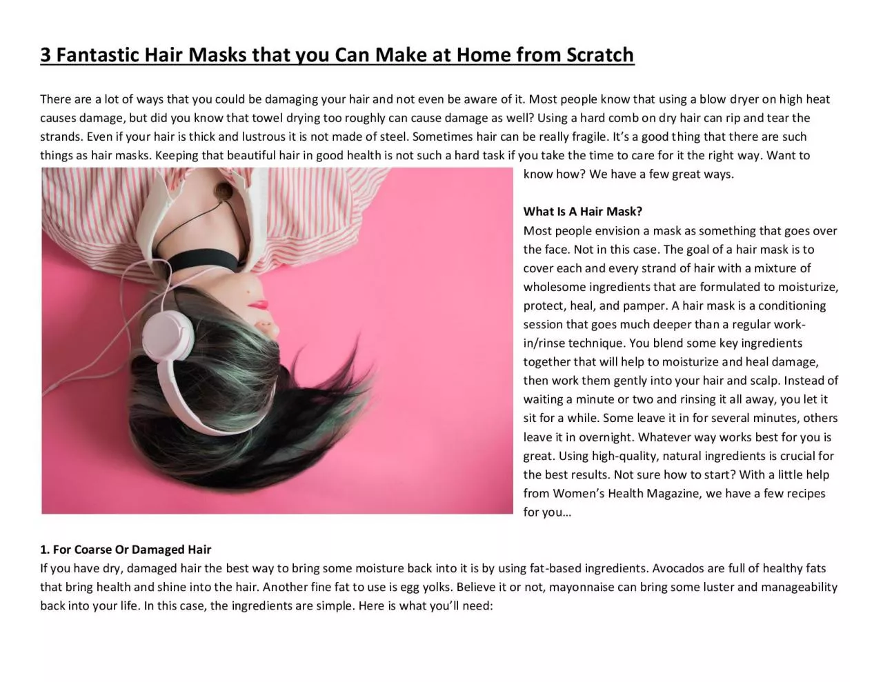 PDF-3 Fantastic Hair Masks that you Can Make at Home from Scratch