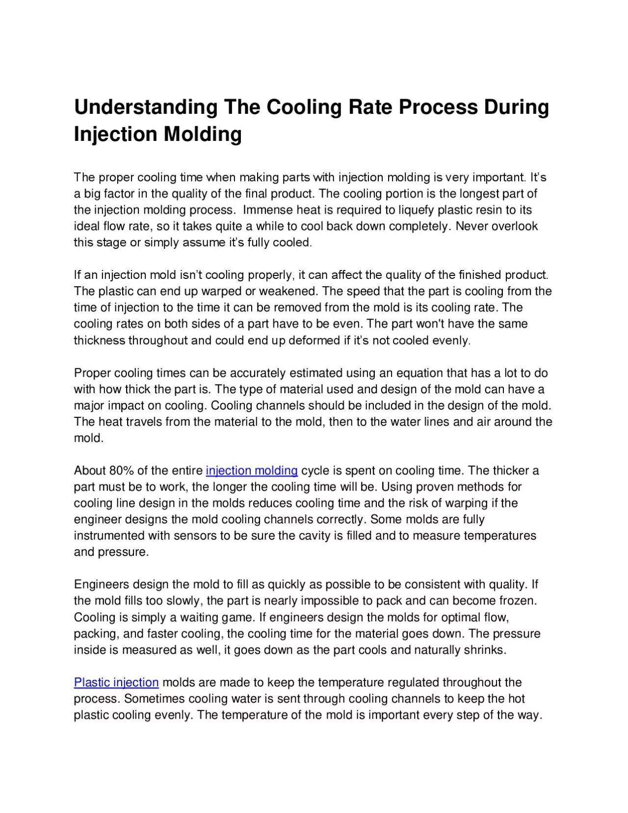 PDF-Understanding The Cooling Rate Process During Injection Molding