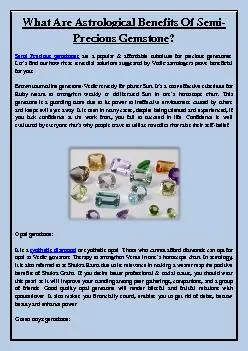 What Are Astrological Benefits Of Semi-Precious Gemstone?