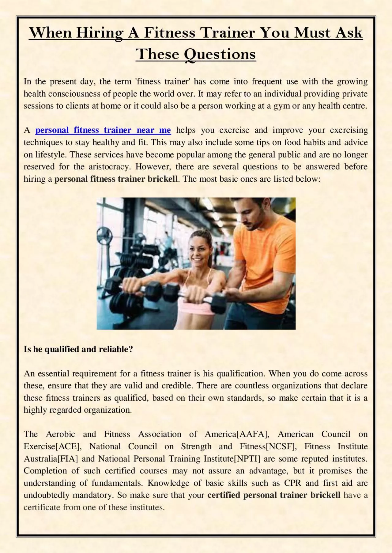 PDF-When Hiring A Fitness Trainer You Must Ask These Questions