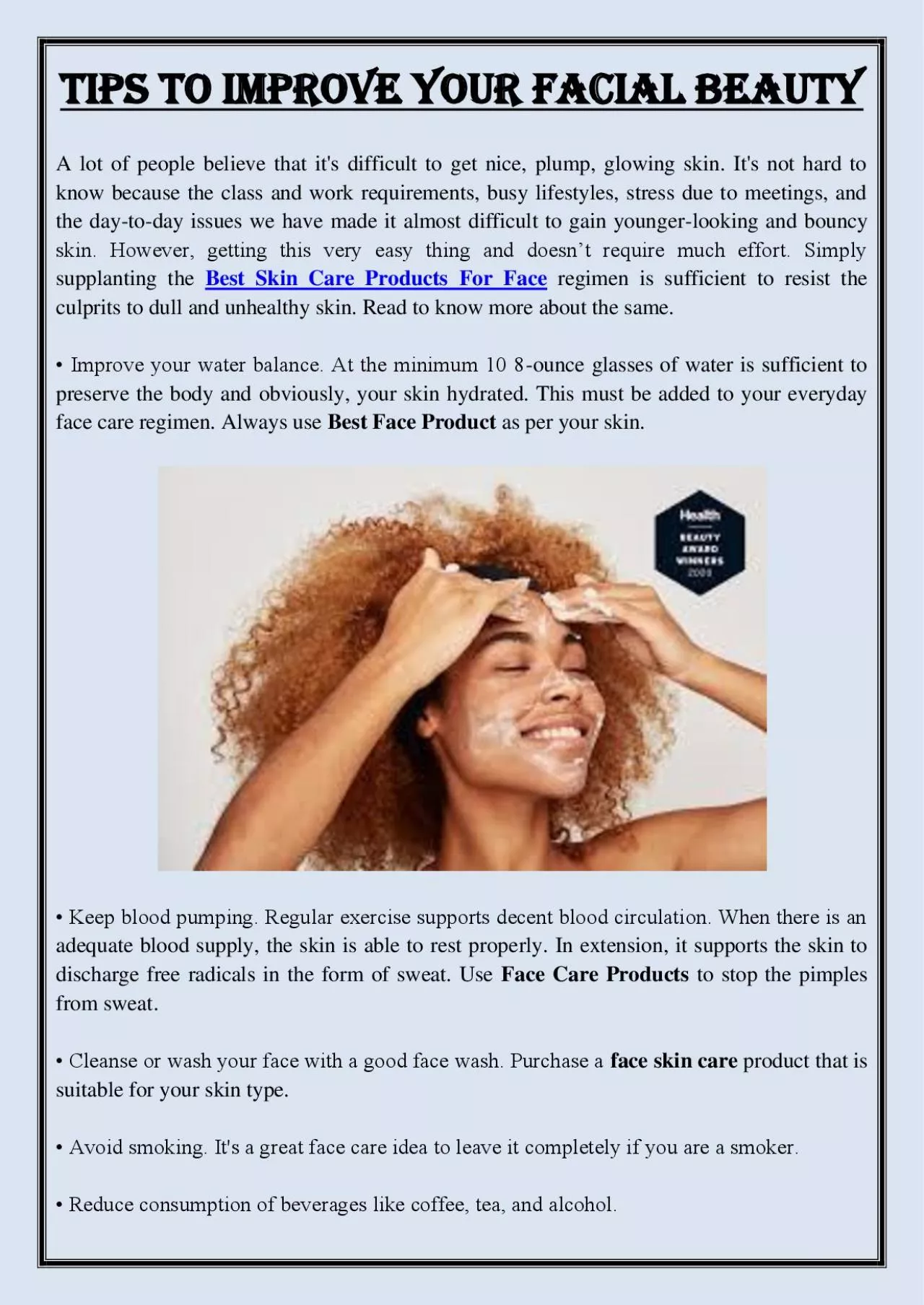 PDF-Tips to improve your facial beauty