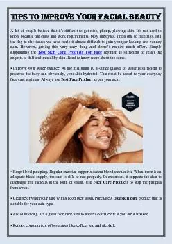 Tips to improve your facial beauty