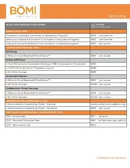 BOMI International Price Sheet