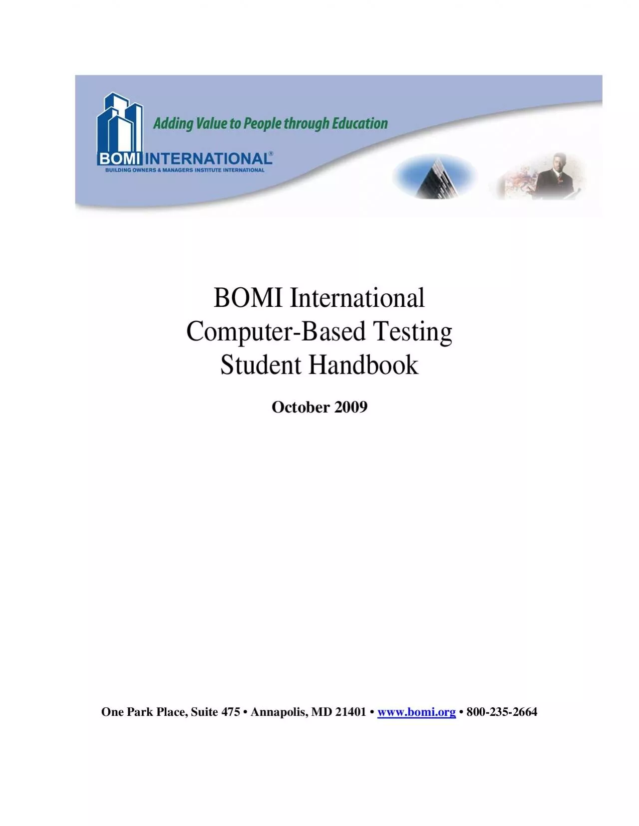 PDF-BOMI International ComputerBased Testing Student Handbook