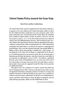 United States Policy toward the Gaza StripShira Efron and Ilan Goldenb