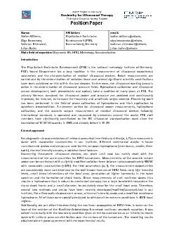 PDF-EMRP Project HLT03 DUTy Dosimetry for Ultrasound Therapy The right Dos