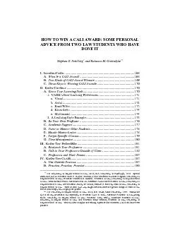 PDF-HOW TO WIN A CALI AWADVICE FROM TWO LAW STUDENTS WHO HAVE DONE IT Step