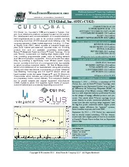 CUI Global Inc OTC CUGI NEW YORK NY     LOS ANGELES CA     PALM