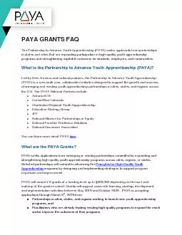 PAYA GRANTS FAQ