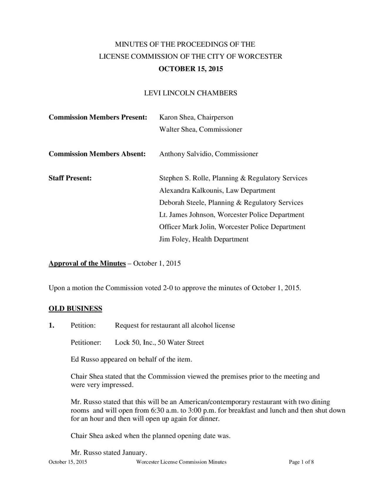 PDF-x0000x0000October 1 2015Worcester License Commission Minutes