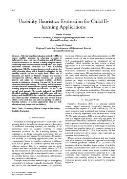 Usability Heuristics Evaluation for Child Elearning ApplicationsAsmaa