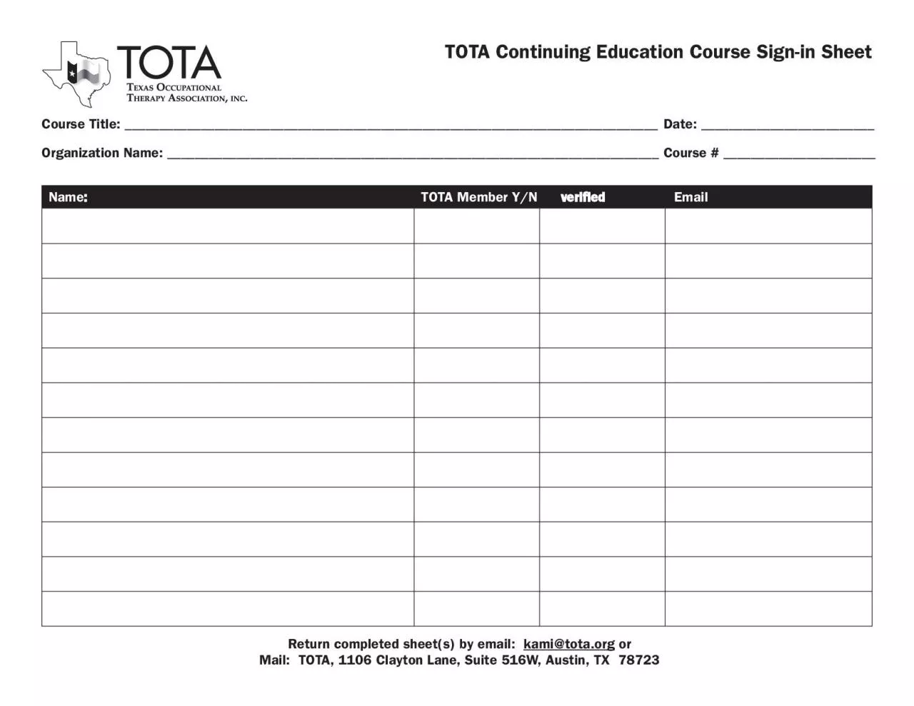 PDF-TOTA Continuing Education Course Signin Sheet