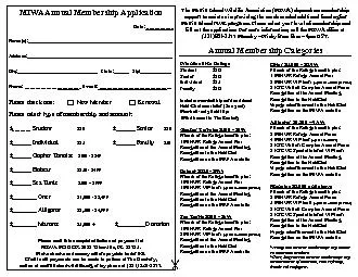 MIWA Annual MemNersOip Application