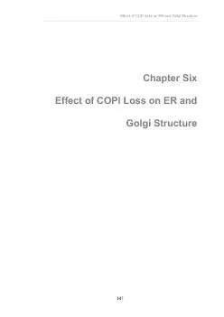 Effect of COPI loss on ER and Golgi Structure