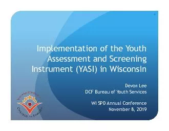 Implementation of the Youth Assessment and Screening Instrument YASI