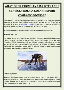 What operations and maintenance services does a solar repair company provide?