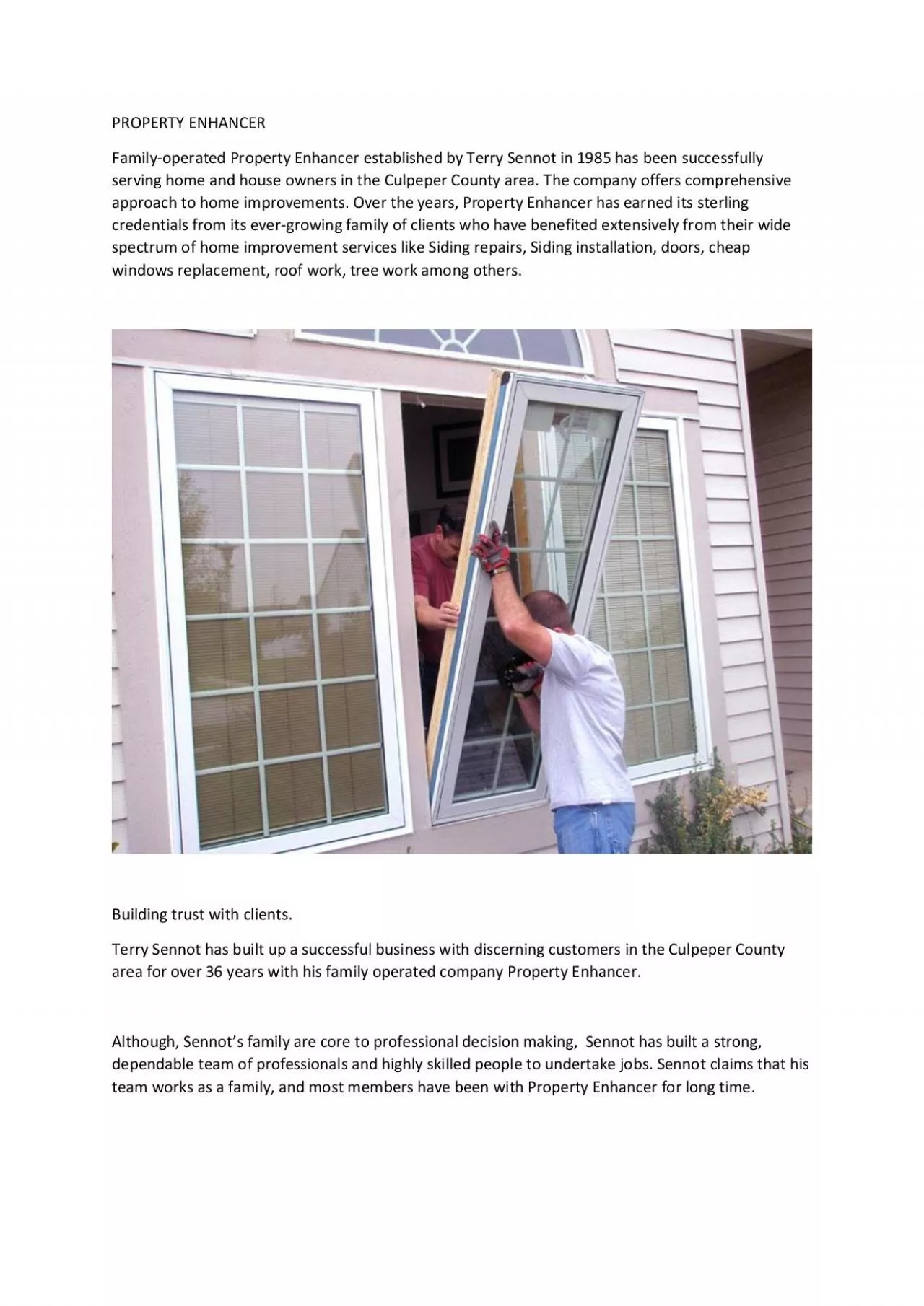 PDF-PROPERTY ENHANCER - Home window | Siding - Installation & Replacement