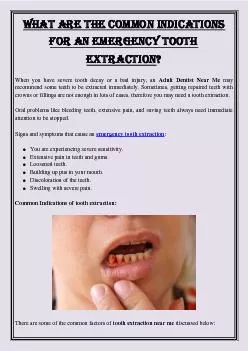 What are the common indications for an emergency tooth extraction?