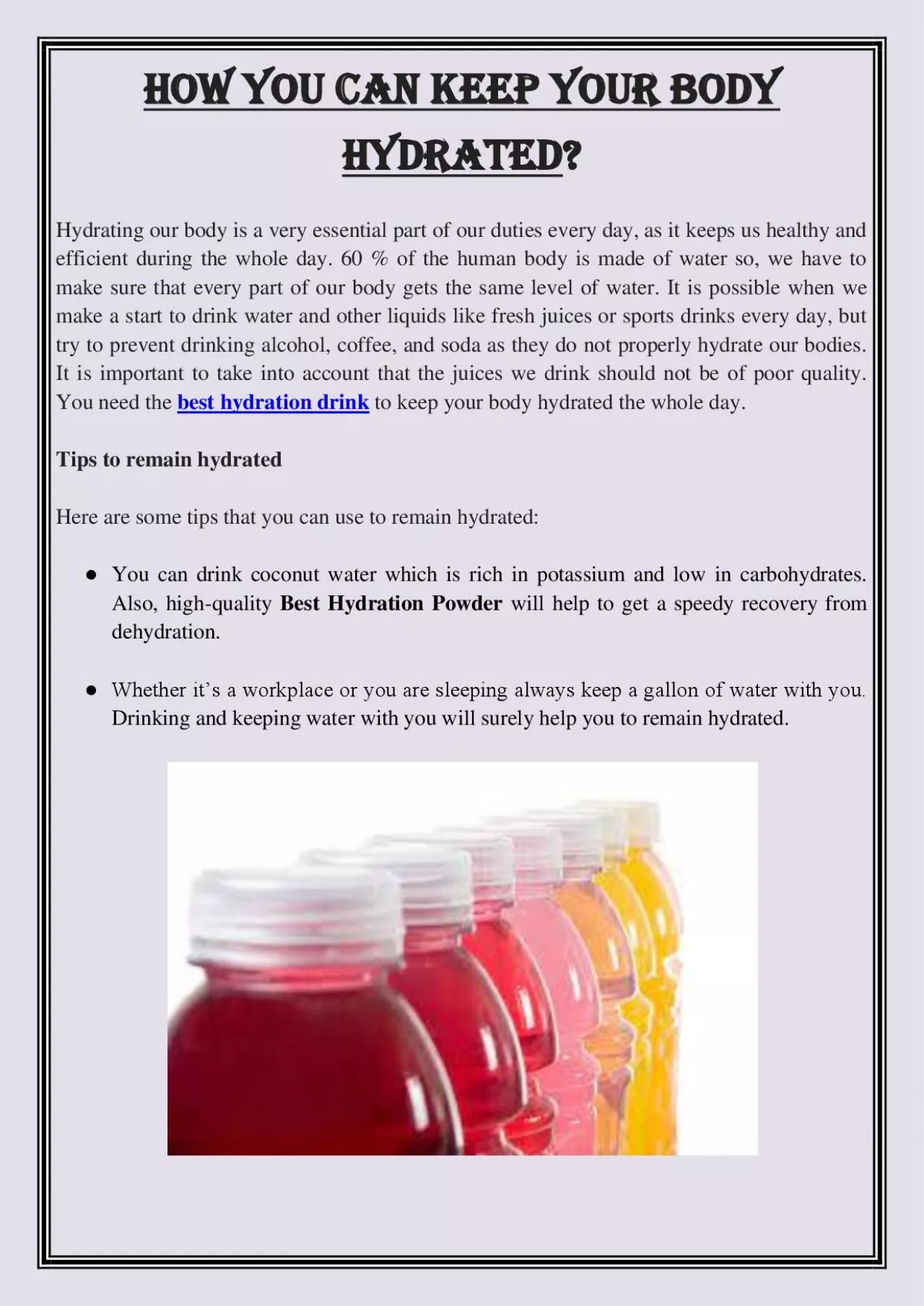 PDF-How you can keep your body Hydrated?