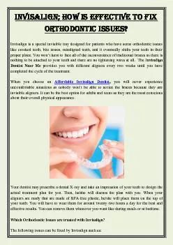 Invisalign; How is Effective To Fix Orthodontic Issues?